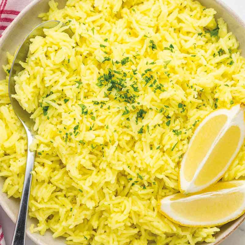 Arroz basmatico con curry y limon
